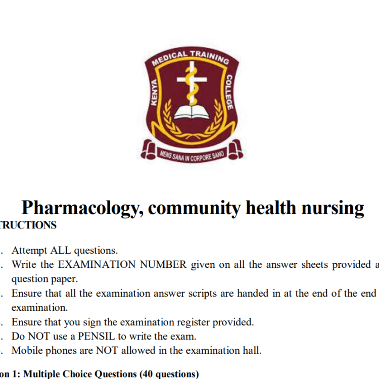 Pharmacology, community health nursing