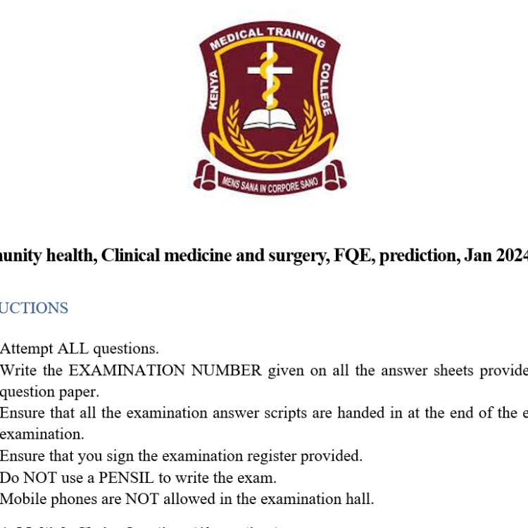 Community health, Clinical medicine and surgery, FQE, prediction, Jan 2024