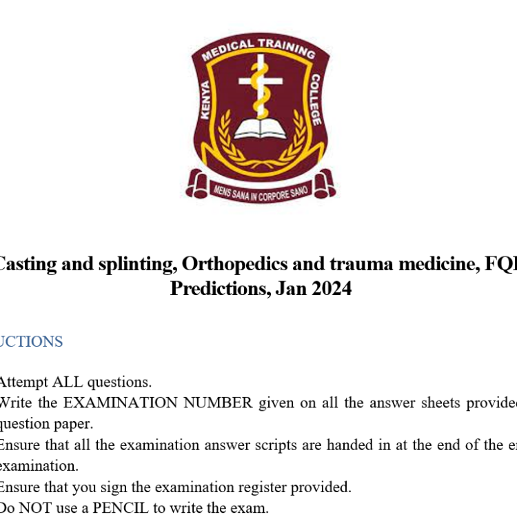 Casting and splinting, Orthopedics and trauma medicine, FQE, Predictions, Jan 2024