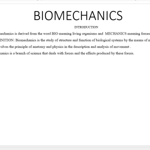 Biomechanics Notes