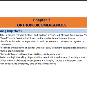 ORTHOPEDIC EMERGENCIES, Notes