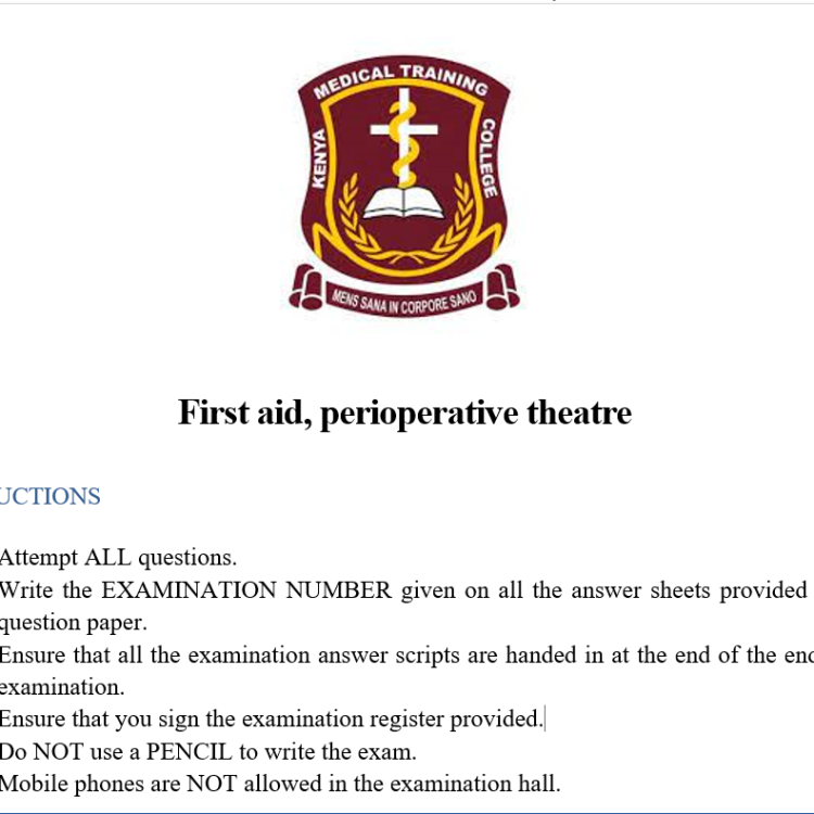 First aid, perioperative theatre