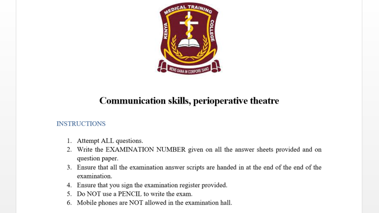 Communication skills, perioperative theatre
