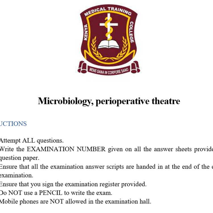 Microbiology, perioperative theatre