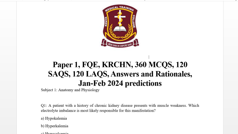 Paper 1, FQE, KRCHN, 360 MCQS, 120 SAQS, 120 LAQS, Answers and Rationales, Jan-Feb 2024 predictions