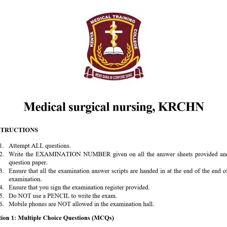 Medical surgical nursing, KRCHN