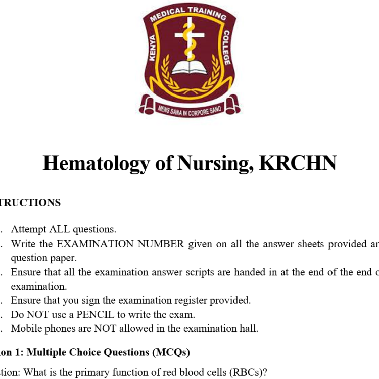 Hematology of Nursing, KRCHN