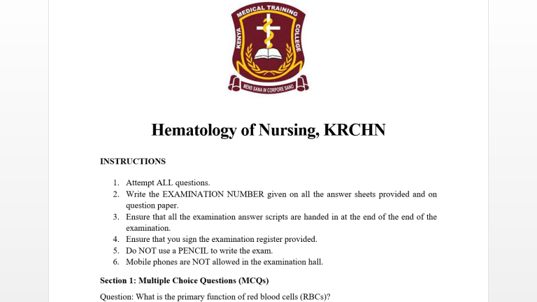 Hematology of Nursing, KRCHN