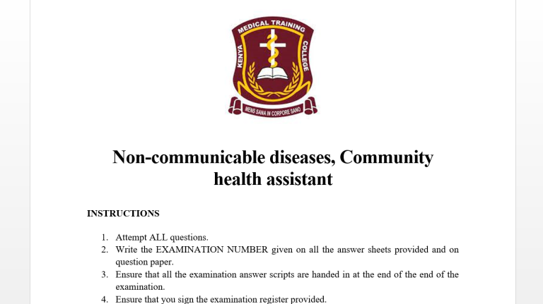 Non-communicable diseases, Community health assistant