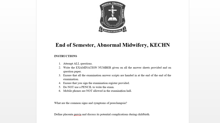 End of Semester, Abnormal Midwifery, KECHN