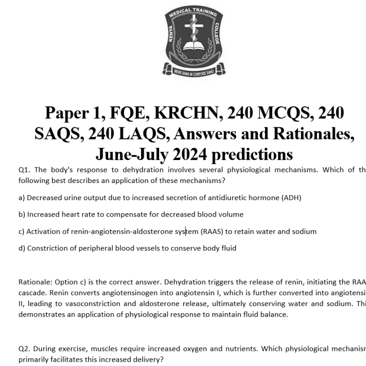 Paper 1, FQE, KRCHN, 240 MCQS, 240 SAQS, 240 LAQS, Answers and Rationales, June-July 2024 predictions