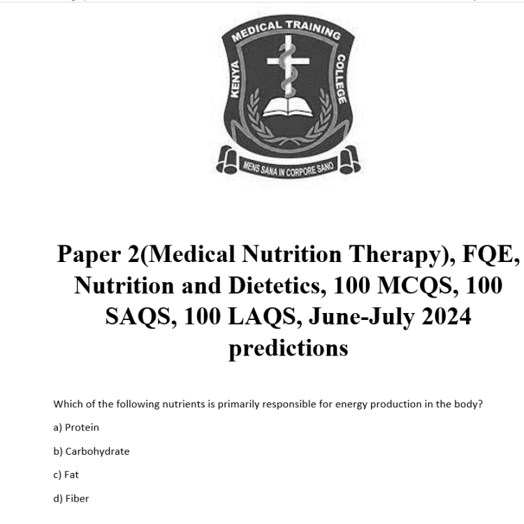 Paper 2(Medical Nutrition Therapy), FQE, Nutrition and Dietetics, 100 MCQS, 100 SAQS, 100 LAQS, June-July 2024 predictions