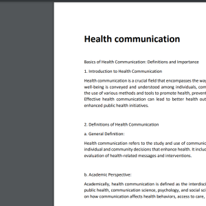 Health Communication Notes