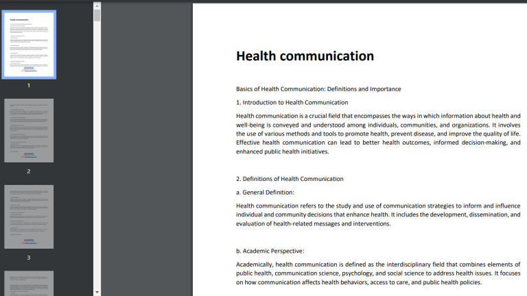 Health Communication Notes