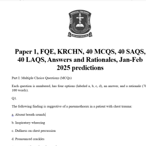 Paper 1, FQE, KRCHN, 40 MCQS, 40 SAQS, 40 LAQS, Answers and Rationales, Jan-Feb 2025 predictions