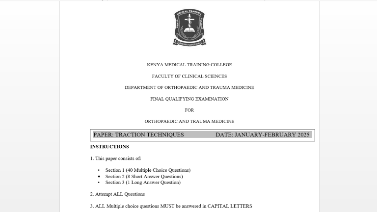 Traction Techniques, FQE, Orthopaedics and trauma Medicine, 100 MCQS, 100 SAQS, 100 LAQS, Answers and Rationales, Jan-Feb 2025 predictions