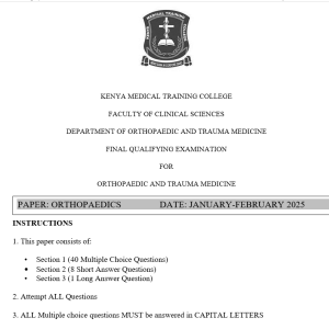 Orthopaedics, FQE, Orthopaedics and trauma Medicine, 100 MCQS, 100 SAQS, 100 LAQS, Answers and Rationales, Jan-Feb 2025 predictions