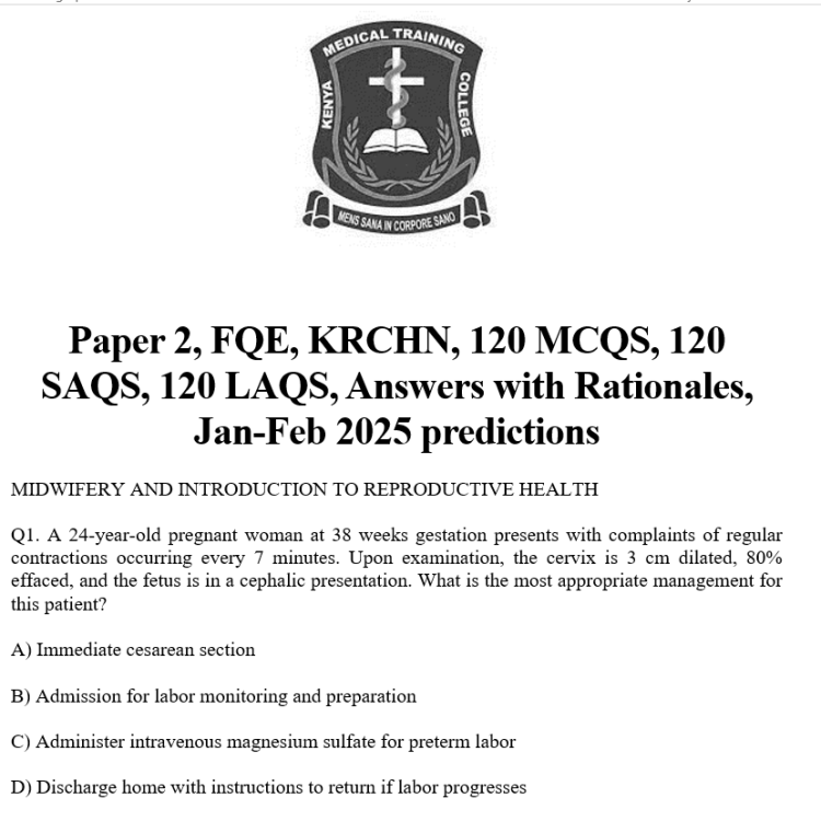 Paper 2, FQE, KRCHN, 120 MCQS, 120 SAQS, 120 LAQS, Answers with Rationales, Jan-Feb 2025 predictions