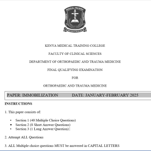 Immobilization, FQE, Orthopaedics and trauma Medicine, 200 MCQS, 200 SAQS, 200 LAQS, Answers and Rationales, Jan-Feb 2025 predictions