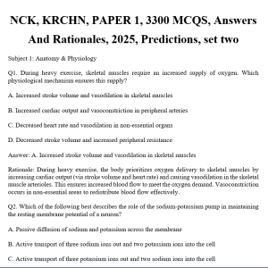 NCK, KRCHN, PAPER 1, 3300 MCQS, Answers And Rationales, 2025, Predictions, set two