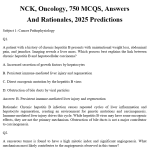 NCK, Oncology, 750 MCQS, Answers And Rationales, 2025 Predictions