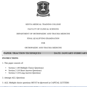 Traction Techniques, FQE, Orthopaedics and trauma Medicine, Jan-Feb 2025 predictions