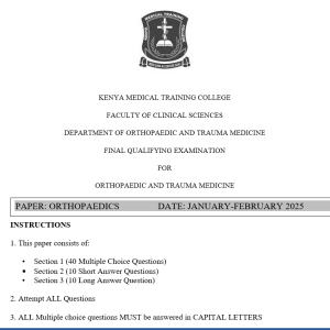 Orthopaedics, FQE, Orthopaedics and trauma Medicine, Jan-Feb 2025 predictions