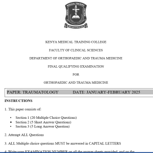 Traumatology, FQE, Orthopaedics and trauma Medicine,Jan-Feb 2025 predictions