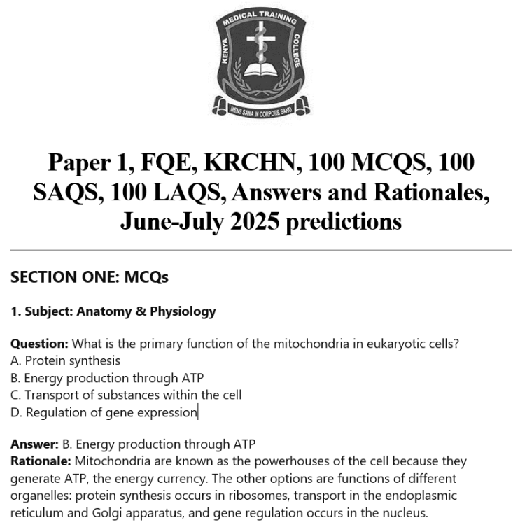 Paper 1, FQE, KRCHN, 100 MCQS, 100 SAQS, 100 LAQS, Answers and Rationales, June-July 2025 predictions