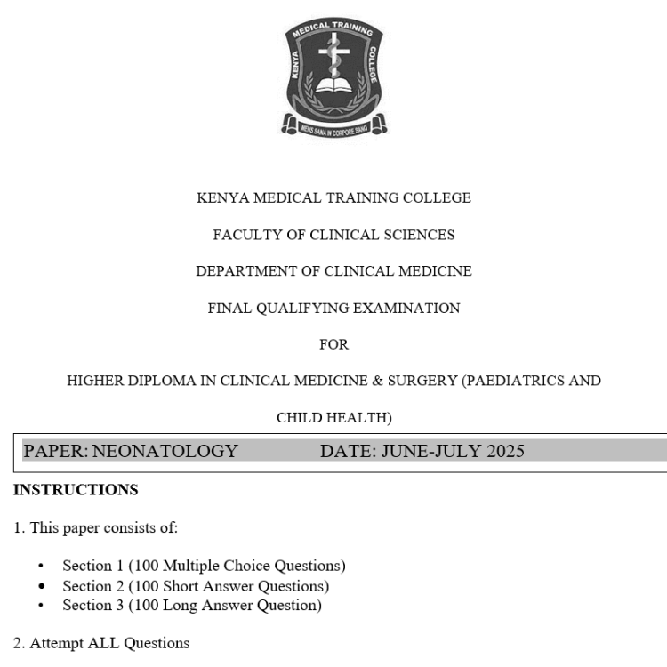 Neonatology, FQE, Clinical Medicine and surgery, June-July 2025 predictions