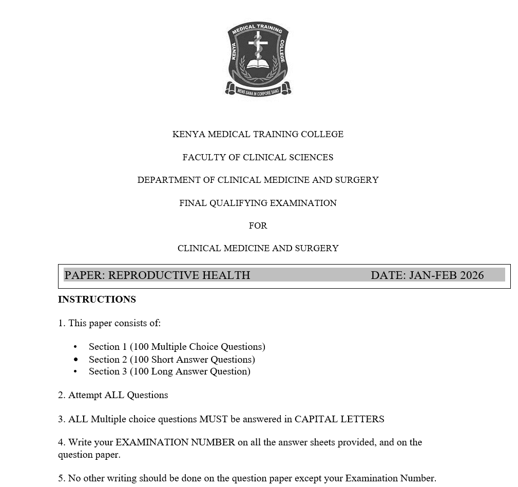 Reproductive Health, FQE, Clinical medicine and surgery, 100 MCQS, 100 SAQS, 100 LAQS, Answers and Rationales, Jan-Feb 2026 predictions