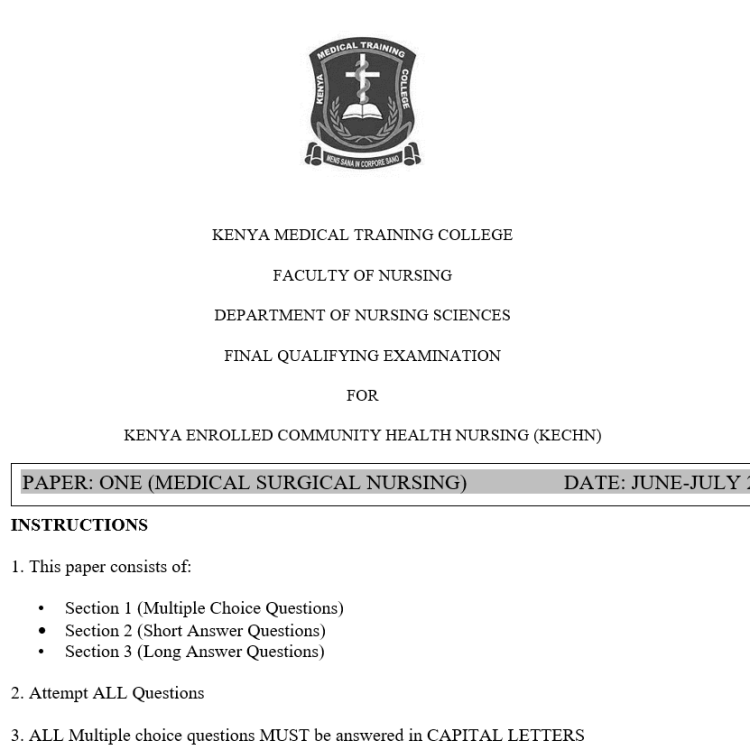 Paper 1, FQE, KECHN, 100 MCQS, 100 SAQS, 100 LAQS, Answers and Rationales, June-July 2026 predictions