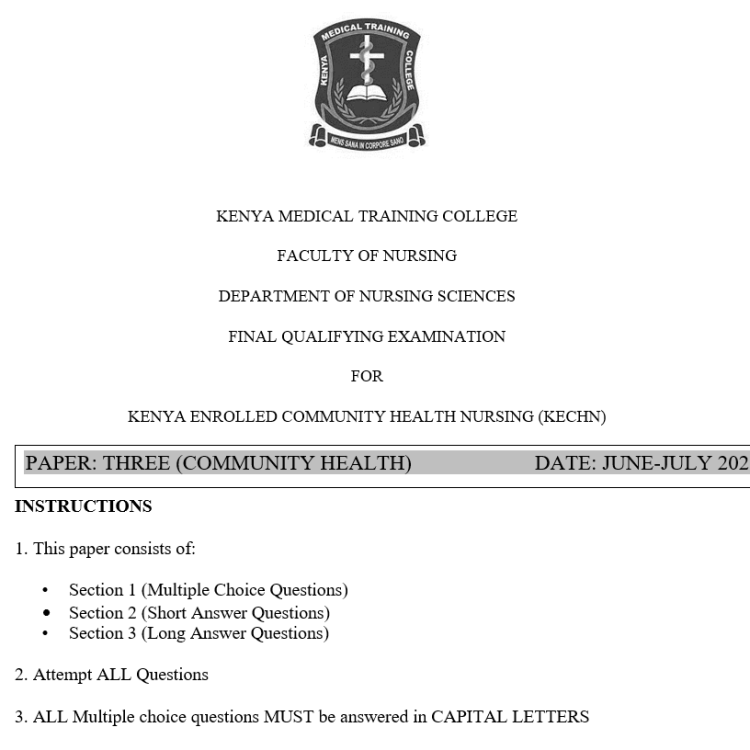 Paper 3, FQE, KECHN, 100 MCQS, 100 SAQS, 100 LAQS, Answers and Rationales, June-July 2026 predictions
