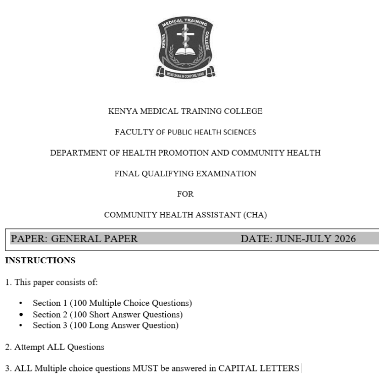 General Paper, FQE, Community Health Assistant, 100 MCQS, 100 SAQS, 100 LAQS, Answers and Rationales, June-July 2026 predictions