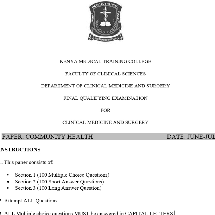 Community health, FQE, Clinical medicine and surgery, 100 MCQS, 100 SAQS, 100 LAQS, Answers and Rationales, June-July 2026 predictions