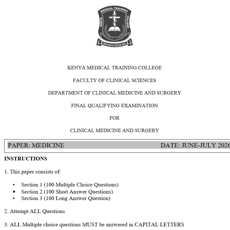 Medicine, FQE, Clinical medicine and surgery, 100 MCQS, 100 SAQS, 100 LAQS, Answers and Rationales, June-July 2026 predictions