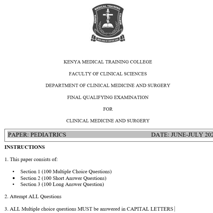 Pediatrics, FQE, Clinical medicine and surgery, 100 MCQS, 100 SAQS, 100 LAQS, Answers and Rationales, June-July 2026 predictions