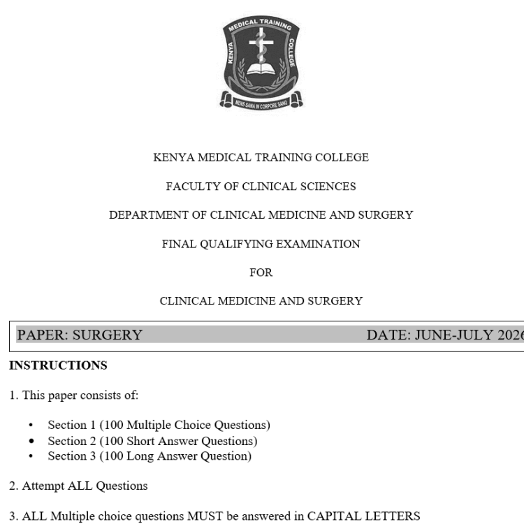 Surgery, FQE, Clinical medicine and surgery, 100 MCQS, 100 SAQS, 100 LAQS, Answers and Rationales, June-July 2026 predictions
